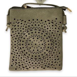 Grey Vegan Leather Mini Crossbody